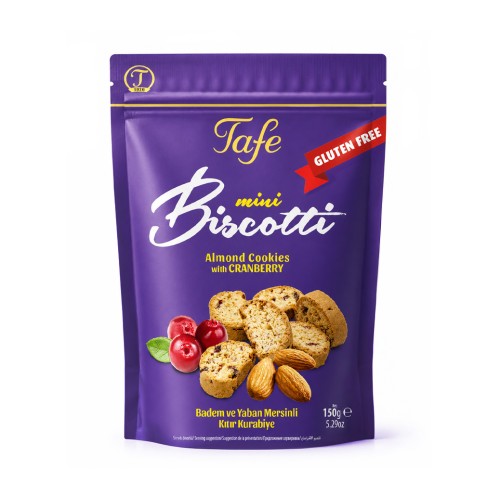 Glutensiz Yaban Mersinli Mini Biscotti Kıtır Kurabiye 150g Glutensiz Yaban Mersinli Mini Biscotti Kıtır Kurabiye 150g