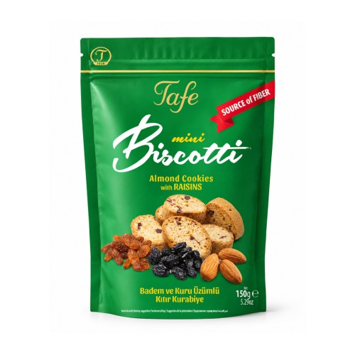 Lif Kaynağı Bademli ve Üzümlü Mini Biscotti Kıtır Kurabiye 150g Lif Kaynağı Bademli ve Üzümlü Mini Biscotti Kıtır Kurabiye 150g