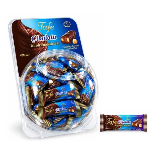 Çikolata Kaplı Fındıklı Bar 20g 40'lı Paket Çikolata Kaplı Fındıklı Bar 20g 40'lı Paket
