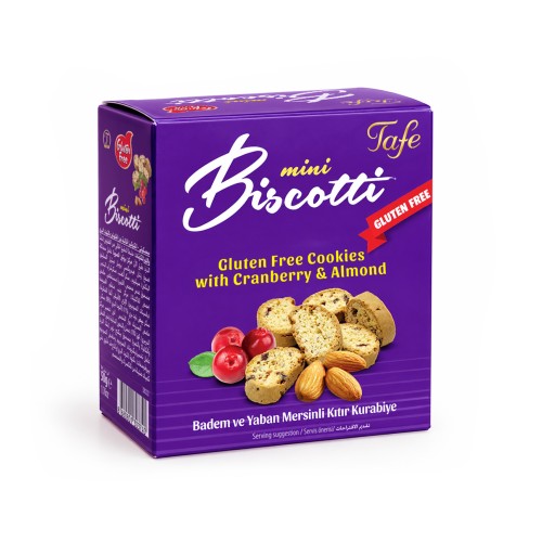 Glutensiz Mini Biscotti Yaban Mersinli 50g Glutensiz Mini Biscotti Yaban Mersinli 50g