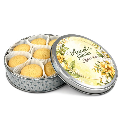 Tereyağlı Kurabiye Teneke Kutu Anneler Günü 225g Tereyağlı Kurabiye Teneke Kutu Anneler Günü 225g