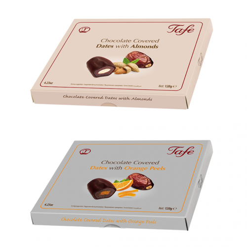 Çikolata Kaplı Bademli ve Portakallı Hurma 120g x 2 paket